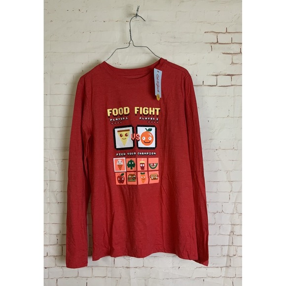 Cat & Jack Other - Cat & Jack Boys Red Food Fight Retro Game Long Sleeve Top Size XL (16)